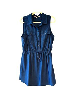 Gypsies & Moondust Blue Sleeveless Shirt Dress - XL
